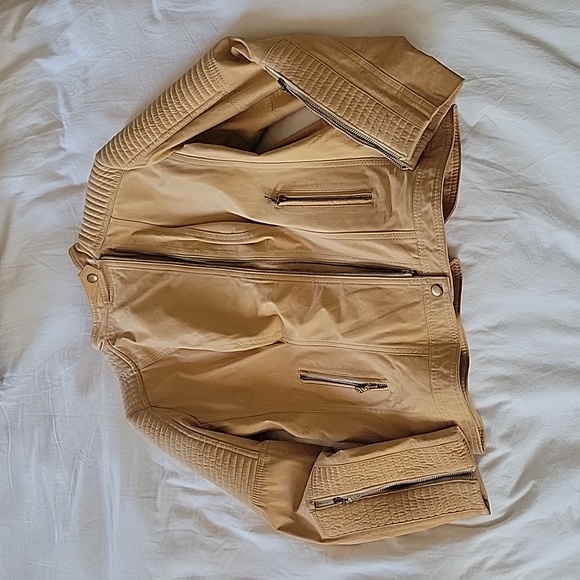 Cuero De O eja Jackets & Blazers - VINTAGE GENUINE leather-Light tan, beautiful leather jacket Small